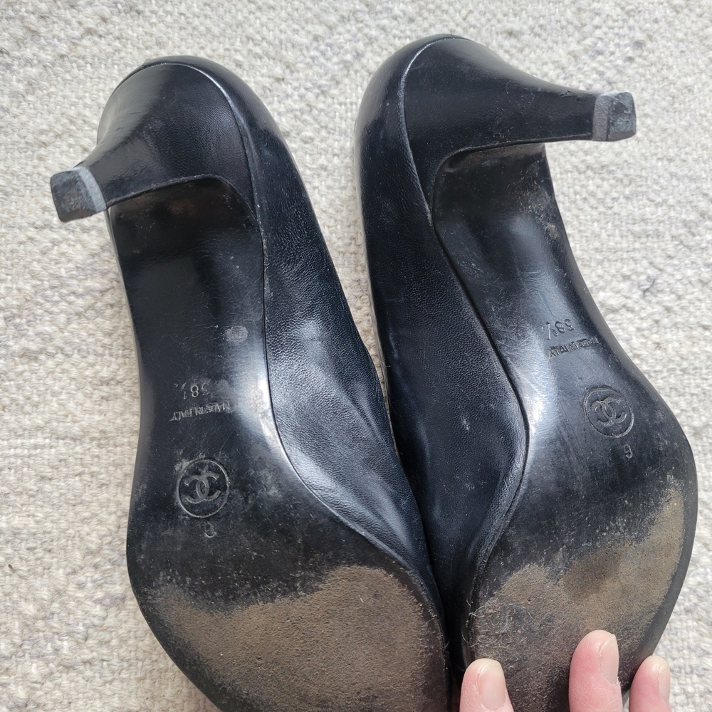 Chanel Black Leather Heels - Picture 2 of 5